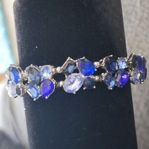Elegant Blue Gemstone Stretch Bracelet